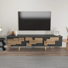 TV szekrény 3 D - Anthracite, Walnut
