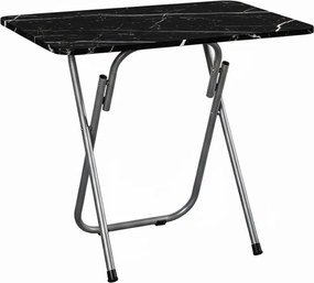 Étkezőasztal, fekete márvány, 90 cm – TR366SLV1130