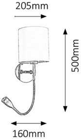 Rabalux 6529 - LARKIN LED fali lámpa 1xE27/40W+LED/3W