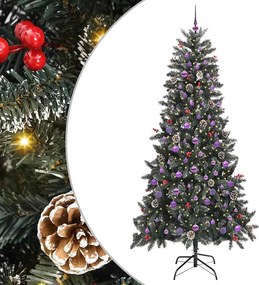 vidaXL Mű karácsonyfa 300 LED-del Zöld 240 cm PVC és Műanyag és Acél