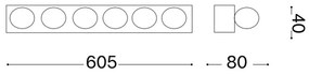 Ideal Lux - Fali lámpa PRIVE 6xE14/40W/230V réz