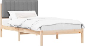 vidaXL Ágykeret Kárpitozott Fejtámlával Világosszürke 100 x 200 cm