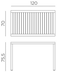 CUBE 120x70 kerti asztal