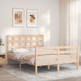 tömör fa ágykeret fejtámlával 120 x 200 cm