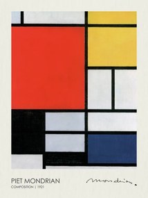 Reprodukció Composition with Red, Yellow, Blue, and Black (1921), Piet Mondrian