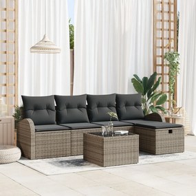 Kerti Kanapé Szett 6 pcs Szürke 234 x 117 x 85 cm Poli rattan
