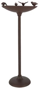 Öntöttvas madáretető és itató állvány kismadarakkal, 56 cm