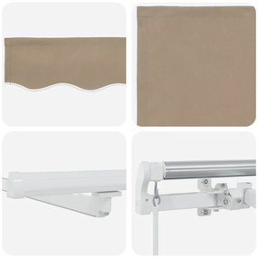 Kézi Behúzható Napellenző LED fénnyel Bézs 300x250 cm