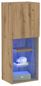 TV Szekrény LED Fénnyel, Műgyanta Tölgy 40,5x30x102 cm