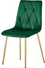 Zöld bársony étkezőszék LIBRA arany lábakkal