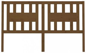 mézbarna tömör fenyőfa fejtámla 126 x 4 x 100 cm