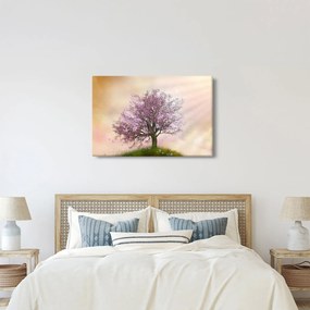 Virágzó fa képe egy domb tetején (90x60 cm)