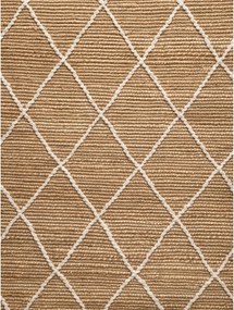 Juta szőnyeg nappaliba 120x180cm, természetes habcsók juta szőnyeg boho mintával