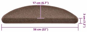 30 db kávébarna lépcsőszőnyeg 56x17x3 cm
