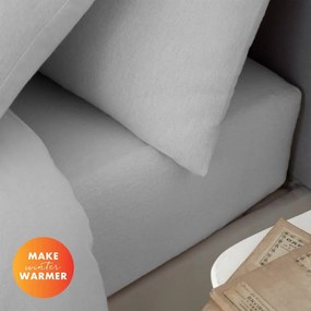 Szürke pamut lepedő 90x190 cm – Catherine Lansfield