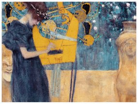 Festmény reprodukció The Music (Female Portrait) - Gustav Klimt, (40 x 30 cm)