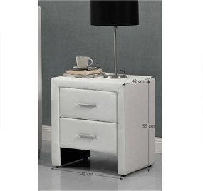 Éjjeliszekrény, ökobőrfehér, CASTEL