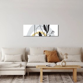 Kép - Virágok vázában N⁰1 (órával) (90x30 cm)