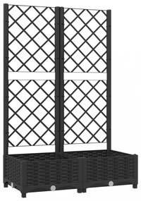 fekete polipropilén rácsos kerti ültetőláda 80 x 40 x 121,5 cm