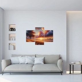 Kép – Naplemente a mezőn (90x60 cm)
