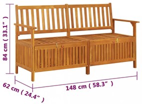 tömör akácfa tárolópad 148 cm