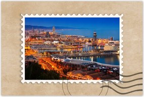 Poszterek 120x80 Barcelona Éjszakai tájkép