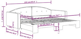 fekete kihúzható bársony heverő 90x200 cm