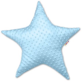 Baby Nellys Gyermek dekoratív párna, Csillag - minky kék