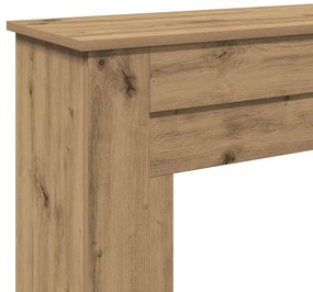 kézműves tölgy színű szerelt fa kandallóburkolat 90x30x90 cm