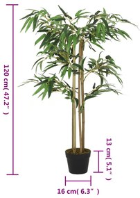 zöld mű bambusz fa 760 levéllel 120 cm