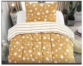 STARS bézs 2db mikroplüss ágynemű +SOFT bézs mikroplüss lepedő 180x200 cm