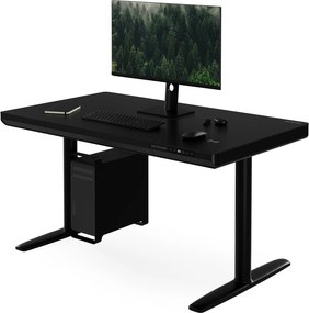Elektromos ülő-álló íróasztal fiókkal és Qi vezeték nélküli töltővel fekete, 1200 mm: ELLIS