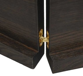 sötétbarna kezelt tömör fa fürdőszobai pult 160x50x(2-4) cm