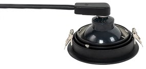 Kerek beépíthető reflektor fekete állítható - Chuck 111