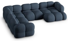 Sötétkék sarokkanapé (bal oldali-U alakú) Loretto – Cosmopolitan Design