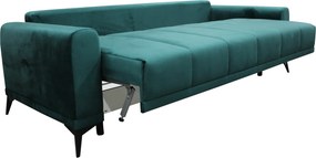 Szétnyitható kanapé, smaragd/mustárszín, GRACE BIG SOFA