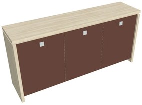 Verno alacsony szekrény 188 x 46 x 90 cm, üvegajtó, akác / barna