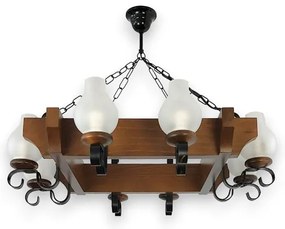 Brilagi - Csillár láncon QUEEN 8xE14/40W/230V bükkfa/dió