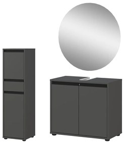 Antracitszürke fürdőszoba bútor szett Lemont – Germania