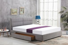 MERIDA ágy, világos szürke 160 cm