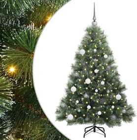 vidaXL Mű karácsonyfa 150 LED-del állvánnyal Zöld 150 cm PE és PVC