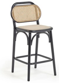Fekete szilfa bárszék szett 2 db-os (ülésmagasság 65 cm) Doriane – Kave Home