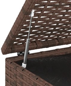 Barna polyrattan kerti párnatartó doboz 100 x 49 x 103,5 cm