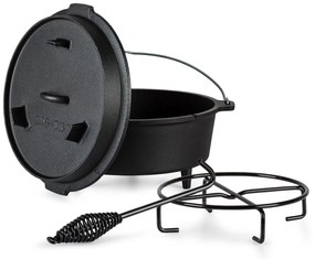 Klarstein Guernsey, prémium öntöttvas edény, 4,5 barbecue edény, öntöttvas, lábacskák, S/4,2 l méret