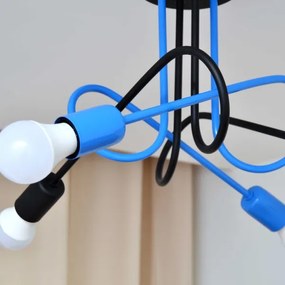 Felületre szerelhető csillár OXFORD 4xE27/15W/230V fekete/kék