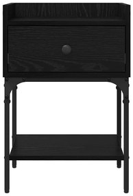 Éjjeli asztal fiókkal 2 pcs Musta tammi 40 x 29 x 60 cm Faanyag