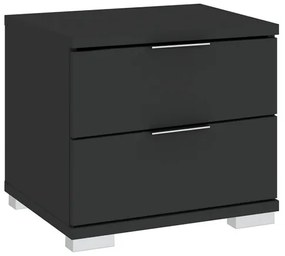 2 Fiókos Éjjeliszekrény Fekete Színben. PRAGA