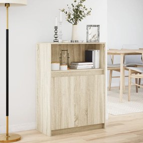 sonoma tölgy szerelt fa tálalószekrény LED-del 72 x 34 x 100 cm