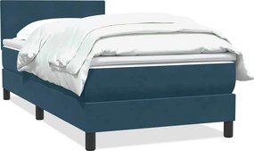 vidaXL sötétkék bársony rugós ágy matraccal 80x210 cm