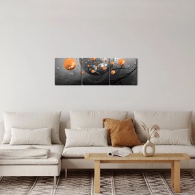 Narancssárga gömbök képe (órával) (90x30 cm)